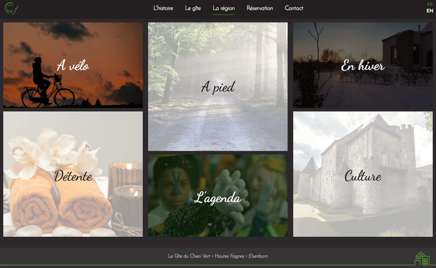 Les Gites du Chien Vert - site web