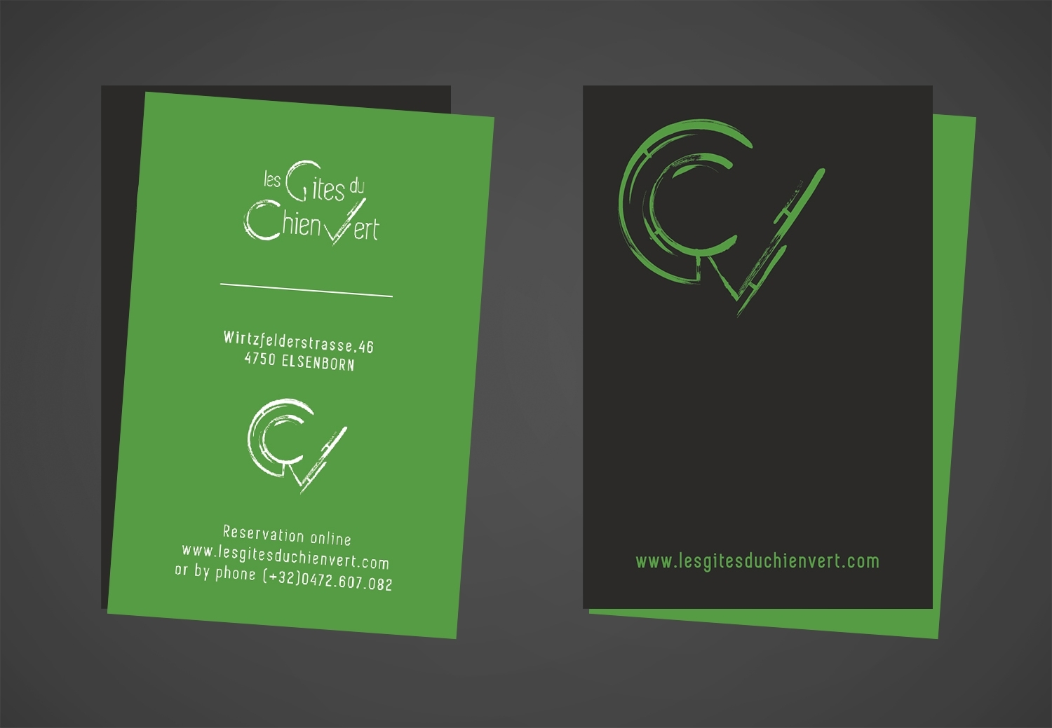 Les Gites du Chien Vert - carte de visite