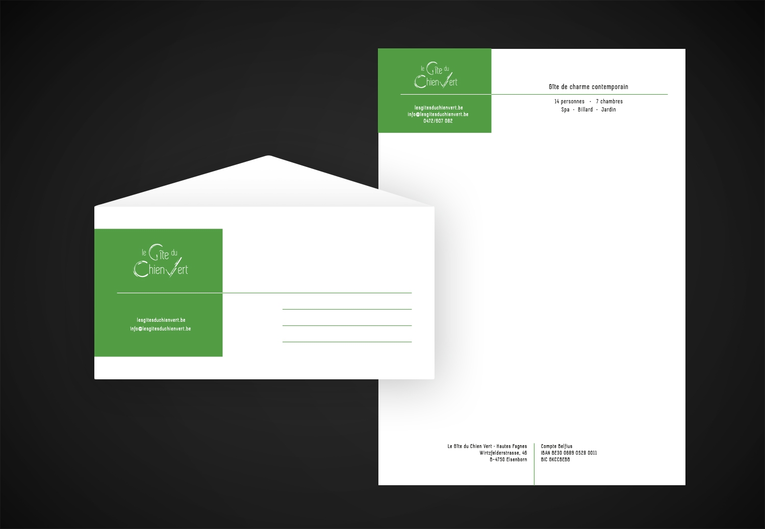 Les Gites du Chien Vert - support de communication