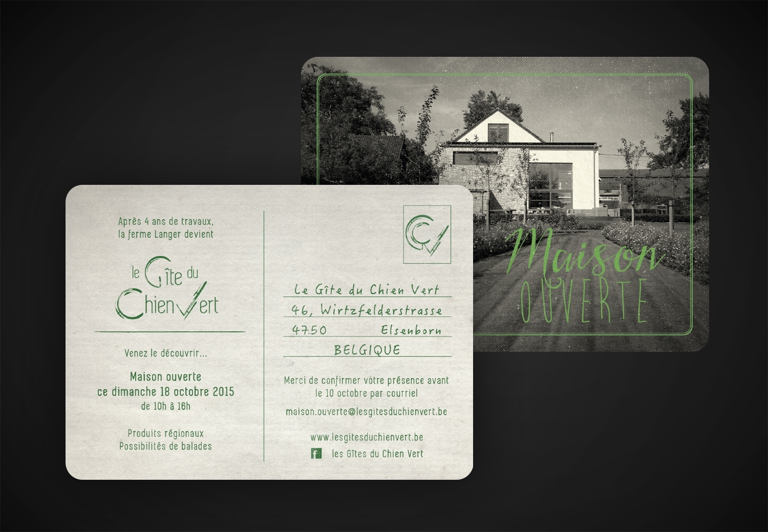 Les Gites du Chien Vert - Carton d'invitation