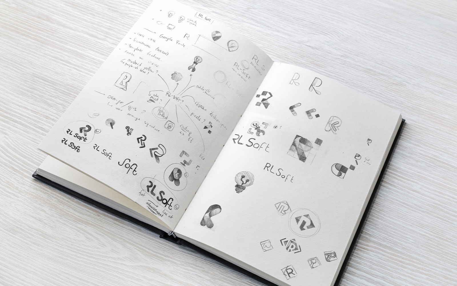 BL-Graphics - RL-Soft - croquis recherches logos